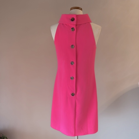 Sail to Sable cowl neck sleeveless bubblegum pink Mini Dress button back XS - Picture 14 of 14